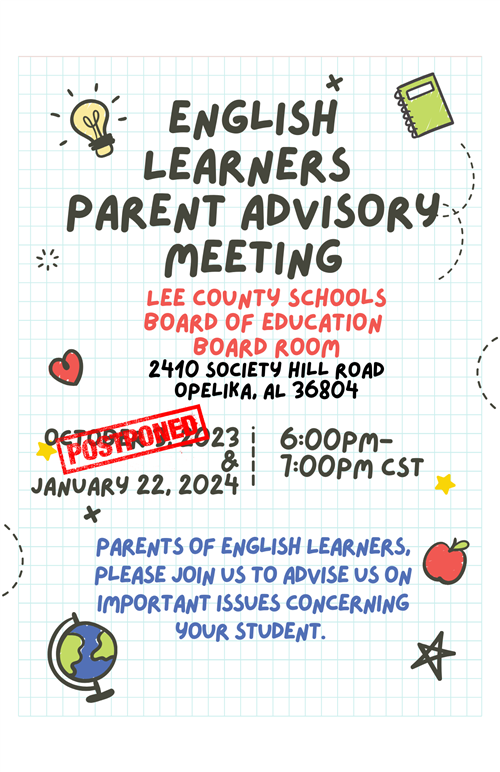 EL Parent Advisory Meeting Postponed
